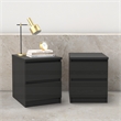 Tvilum Naia Black Woodgrain 2 Drawer Nightstand - Set of 2
