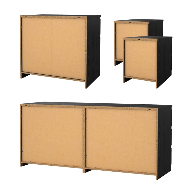 Tvilum Naia Black Woodgrain 4-Piece Bedroom Set