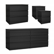 Tvilum Naia Black Woodgrain 4-Piece Bedroom Set