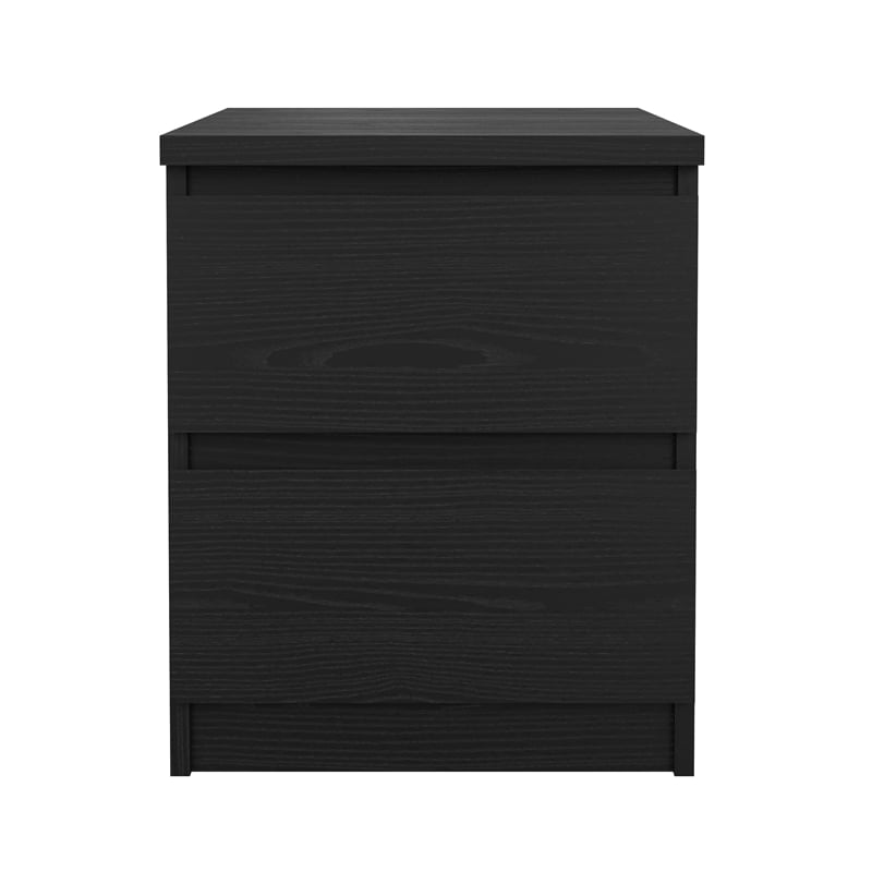 Tvilum Naia Black Woodgrain 3-Piece Bedroom Set- 6 Drawer Double Dresser & Nightstand Set Of 2