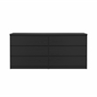 Tvilum Naia Black Woodgrain 3-Piece Bedroom Set- 6 Drawer Double Dresser & Nightstand Set Of 2