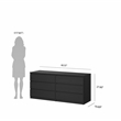 Tvilum Naia Black Woodgrain 3-Piece Bedroom Set- 6 Drawer Double Dresser & Nightstand Set Of 2