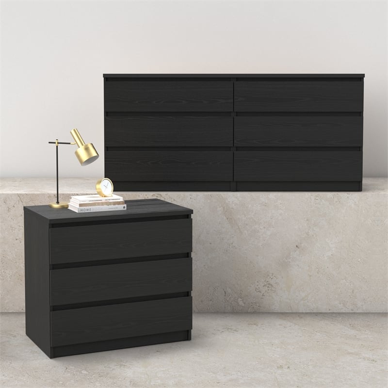 Tvilum Naia Black Woodgrain 2-Piece Bedroom Set