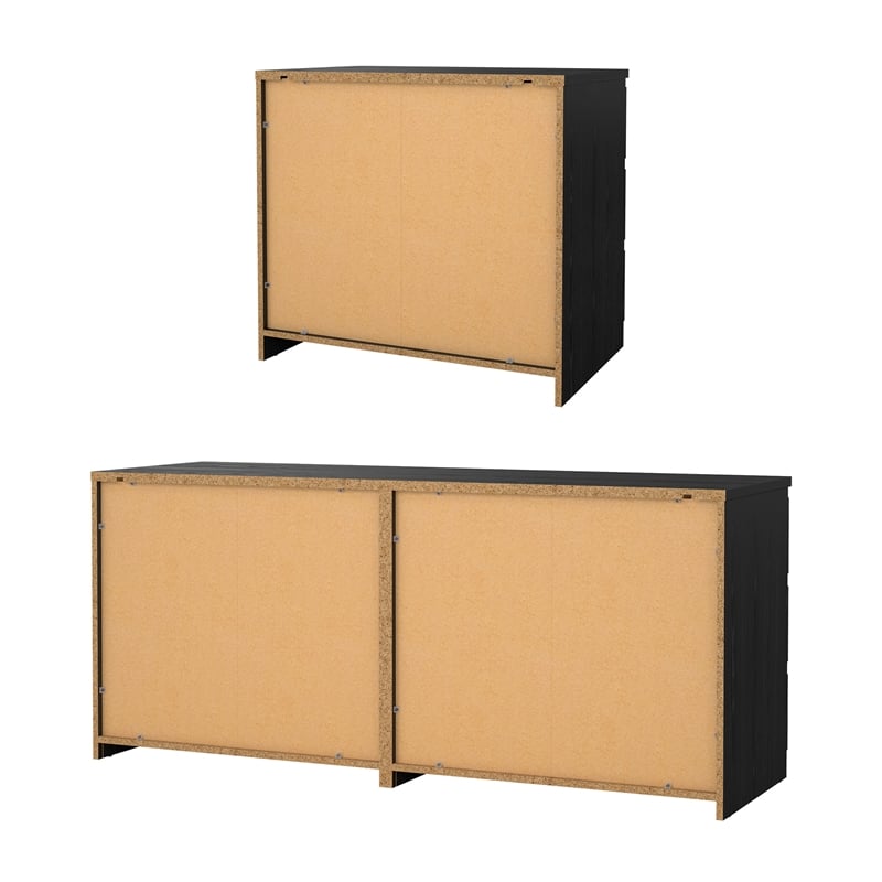 Tvilum Naia Black Woodgrain 2-Piece Bedroom Set