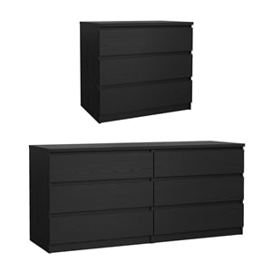 Tvilum Naia Black Woodgrain 2-Piece Bedroom Set