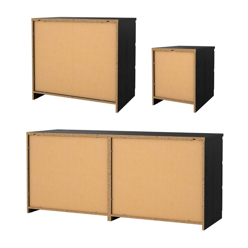 Tvilum Naia Black Woodgrain 3-Piece Bedroom Set