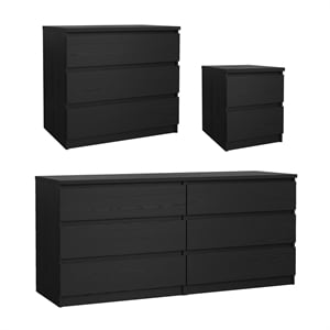 Tvilum Naia Black Woodgrain 3-Piece Bedroom Set