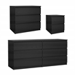 Tvilum Naia Black Woodgrain 3-Piece Bedroom Set