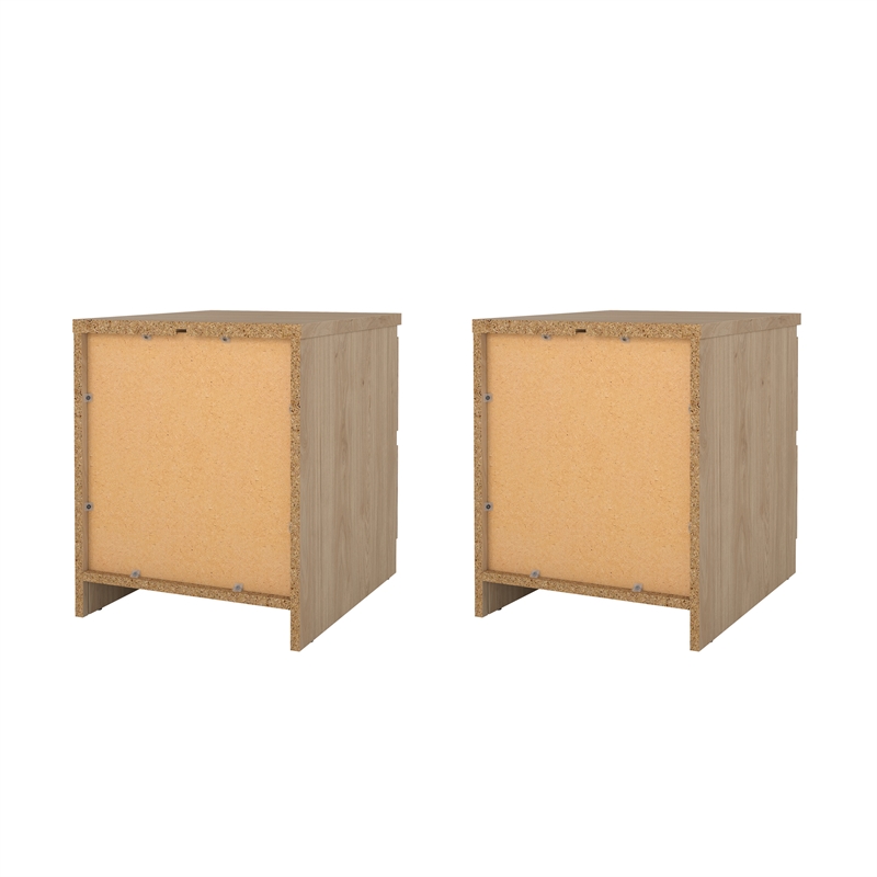 Tvilum Naia Jackson Hickory 2 Drawer Nightstand - Set of 2
