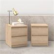Tvilum Naia Jackson Hickory 2 Drawer Nightstand - Set of 2