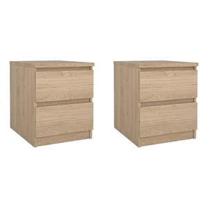 Tvilum Naia Jackson Hickory 2 Drawer Nightstand - Set of 2