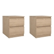 Tvilum Naia Jackson Hickory 2 Drawer Nightstand - Set of 2