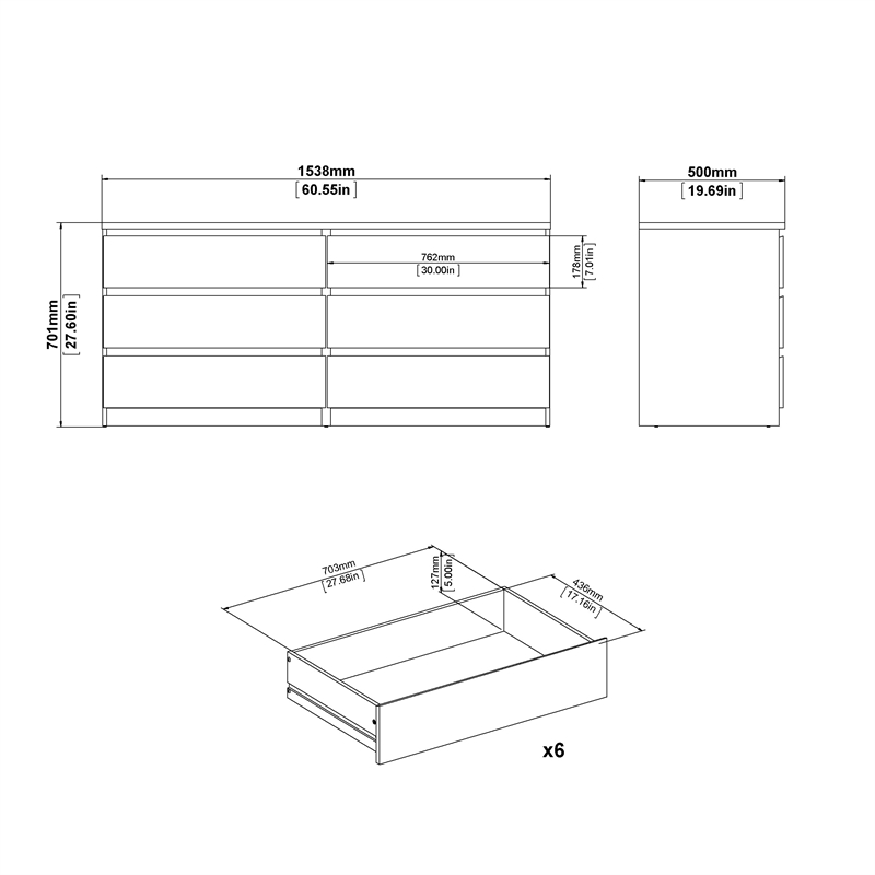 Tvilum Naia Jackson Hickory 2-Piece Bedroom Set