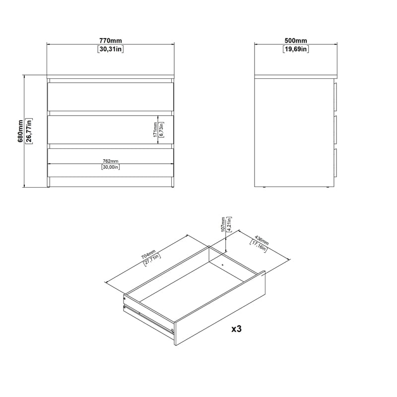 Tvilum  Naia Jackson Hickory 3-Piece Bedroom Set