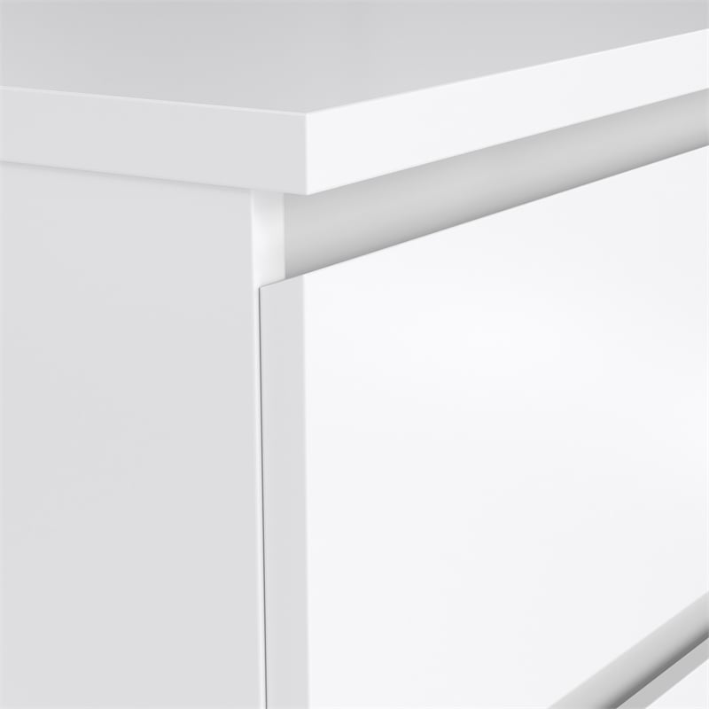 Tvilum Naia White High Gloss 2 Drawer Nightstand - Set of 2