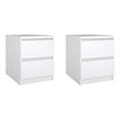 Tvilum Naia White High Gloss 2 Drawer Nightstand - Set of 2