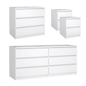 Tvilum Naia White High Gloss 4-Piece Bedroom Set