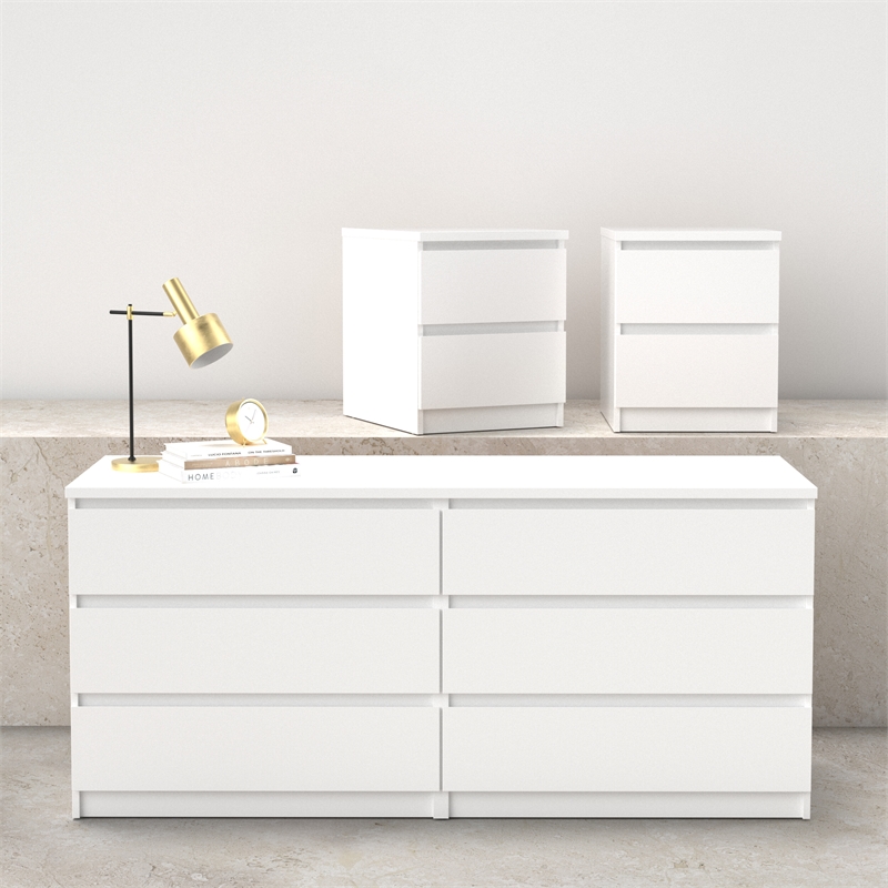 Tvilum Naia White High Gloss 3-Piece Bedroom Set