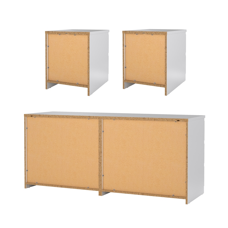 Tvilum Naia White High Gloss 3-Piece Bedroom Set