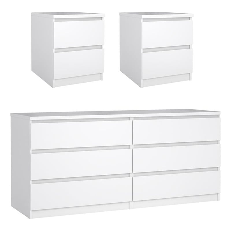 Tvilum Naia White High Gloss 3-Piece Bedroom Set