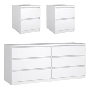 Tvilum Naia White High Gloss 3-Piece Bedroom Set