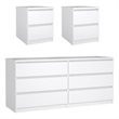 Tvilum Naia White High Gloss 3-Piece Bedroom Set
