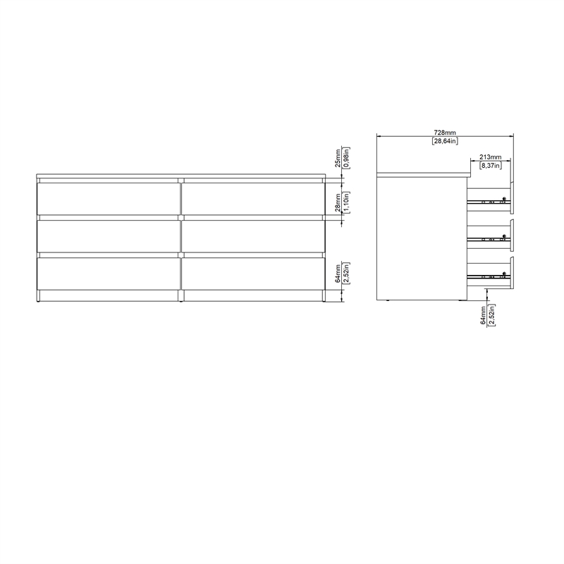 Tvilum  Naia White High Gloss 2-Piece Bedroom Set