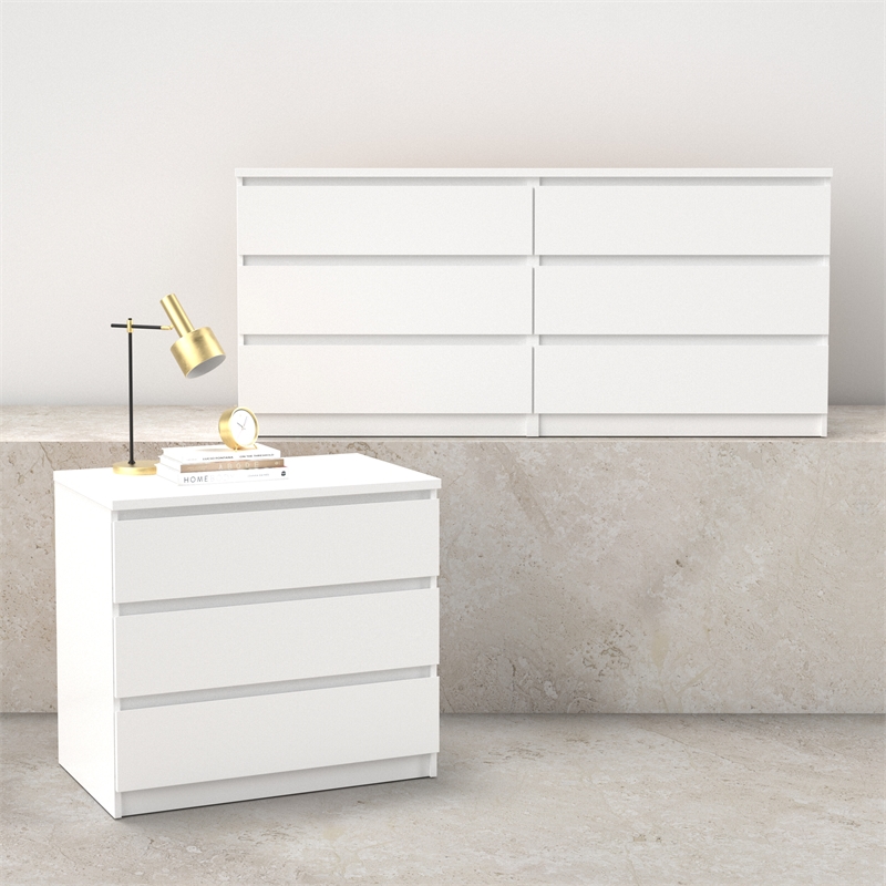 Tvilum  Naia White High Gloss 2-Piece Bedroom Set