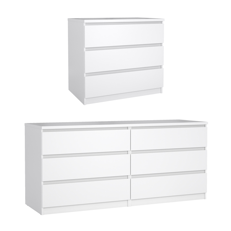 Tvilum  Naia White High Gloss 2-Piece Bedroom Set