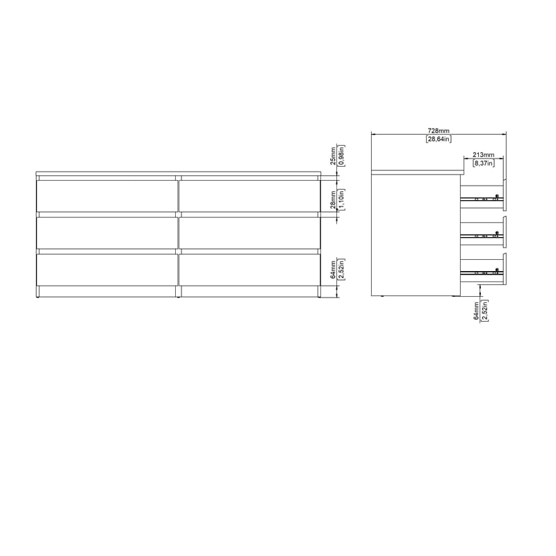 Tvilum Naia White High Gloss 3-Piece Bedroom Set