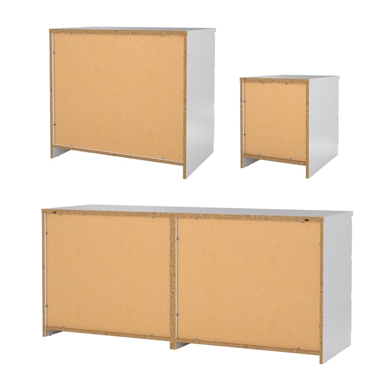 Tvilum Naia White High Gloss 3-Piece Bedroom Set