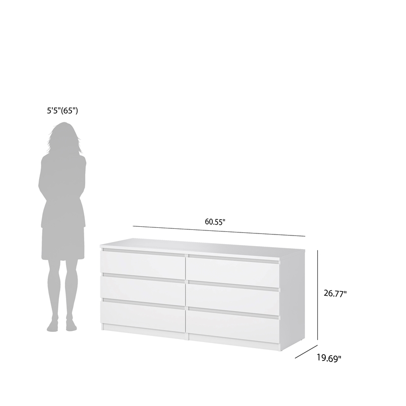 Tvilum Naia White High Gloss 3-Piece Bedroom Set