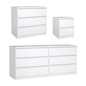 Tvilum Naia White High Gloss 3-Piece Bedroom Set