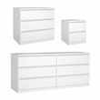 Tvilum Naia White High Gloss 3-Piece Bedroom Set