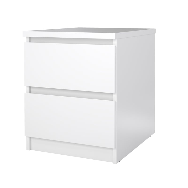 Tvilum Naia White High Gloss 3-Piece Bedroom Set - Chest And Nightstand Set Of 2