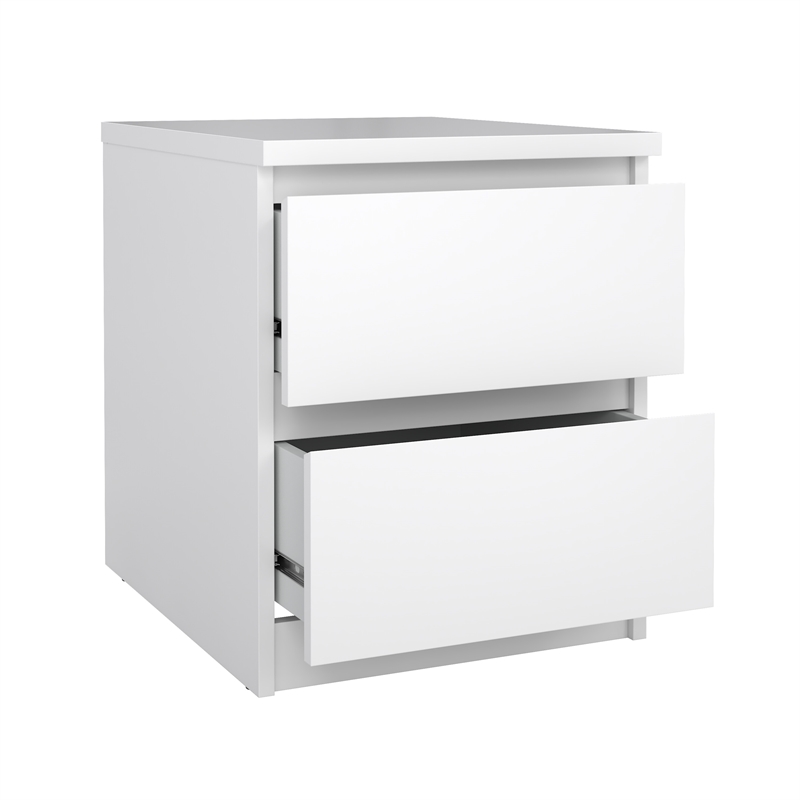 Tvilum Naia White High Gloss 3-Piece Bedroom Set - Chest And Nightstand Set Of 2
