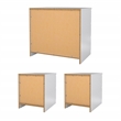 Tvilum Naia White High Gloss 3-Piece Bedroom Set - Chest And Nightstand Set Of 2
