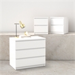 Tvilum Naia White High Gloss 3-Piece Bedroom Set - Chest And Nightstand Set Of 2