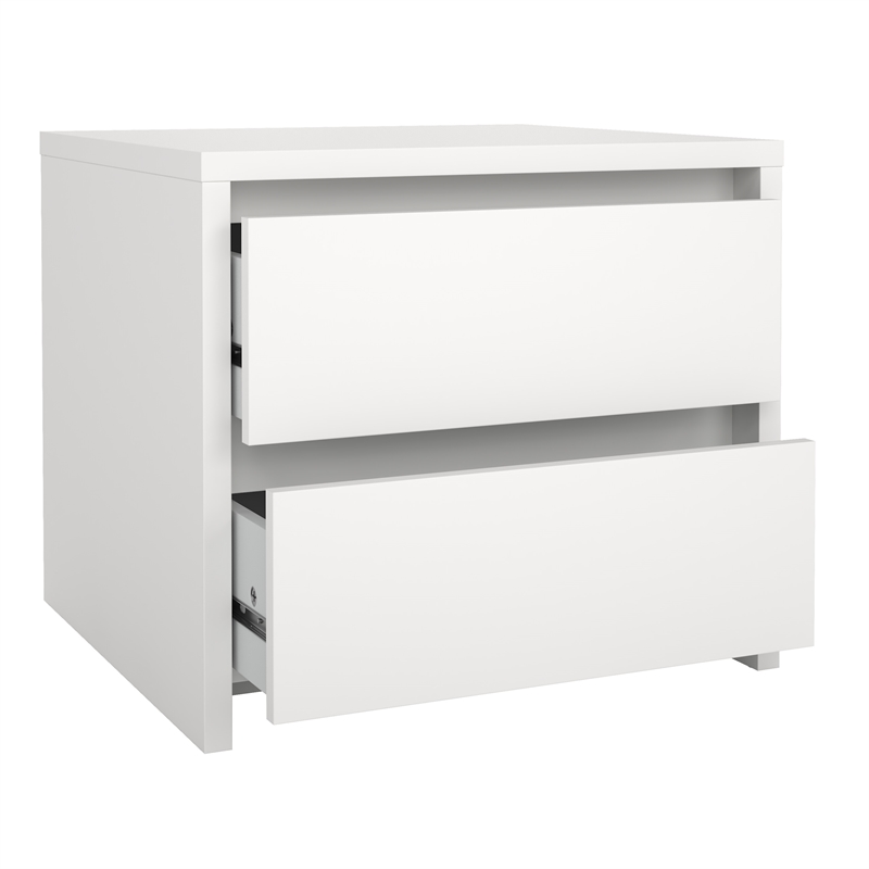 Tvilum Next White 17-Inch Tall 2-Drawer Nightstand - Set of 2