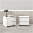 Tvilum Next White 17-Inch Tall 2-Drawer Nightstand - Set of 2