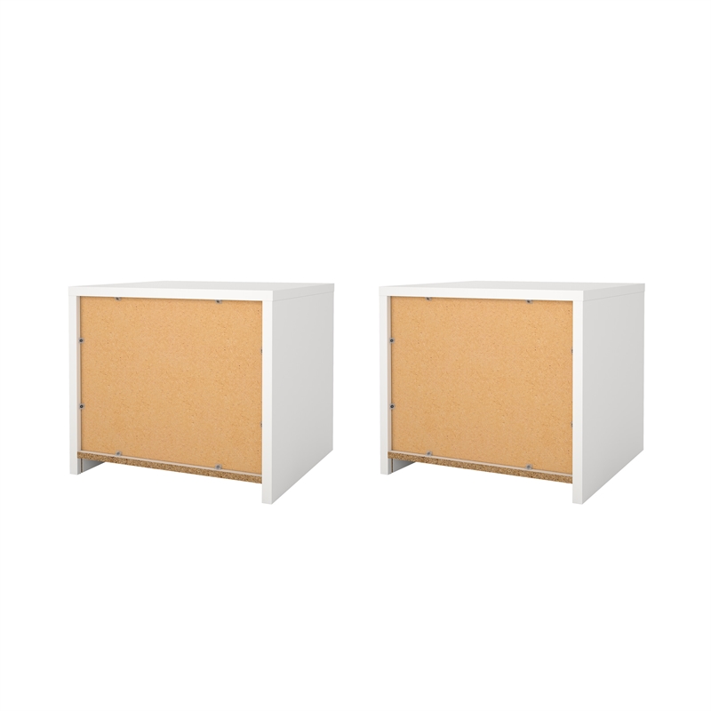 Tvilum Next White 17-Inch Tall 2-Drawer Nightstand - Set of 2