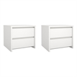 Tvilum Next White 17-Inch Tall 2-Drawer Nightstand - Set of 2