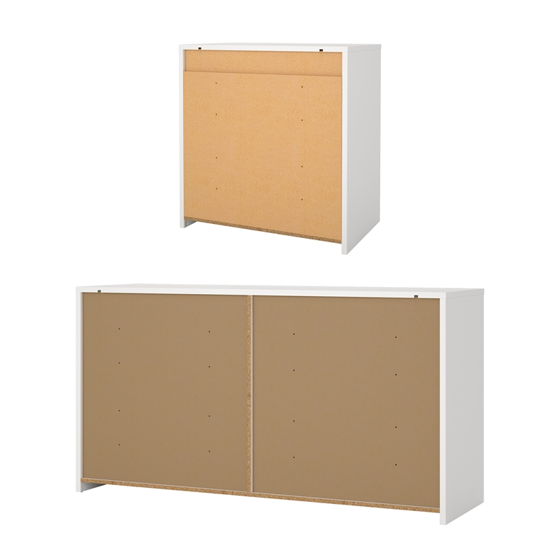 Tvilum Next  White   2-Piece Bedroom Set - 6 Drawer Double Dresser And Chest