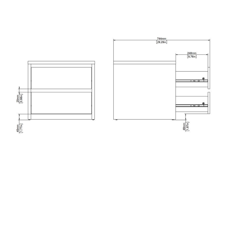 Tvilum Next White   3-Piece Bedroom Set - Chest And Nightstand Set Of 2