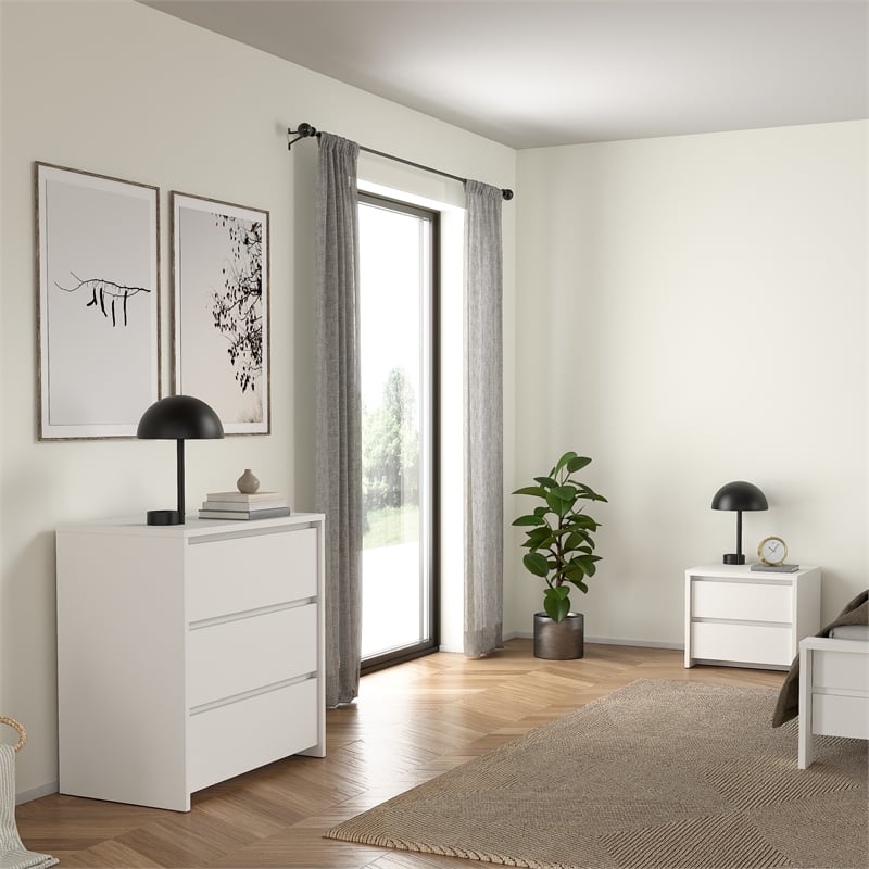 Tvilum Next White   3-Piece Bedroom Set - Chest And Nightstand Set Of 2