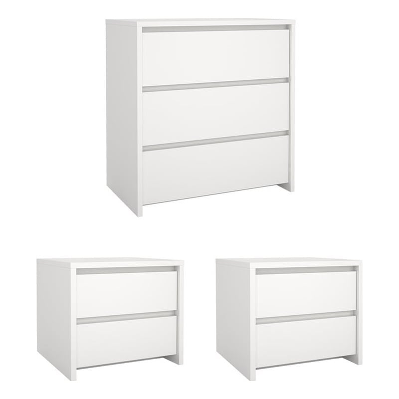 Tvilum Next White   3-Piece Bedroom Set - Chest And Nightstand Set Of 2