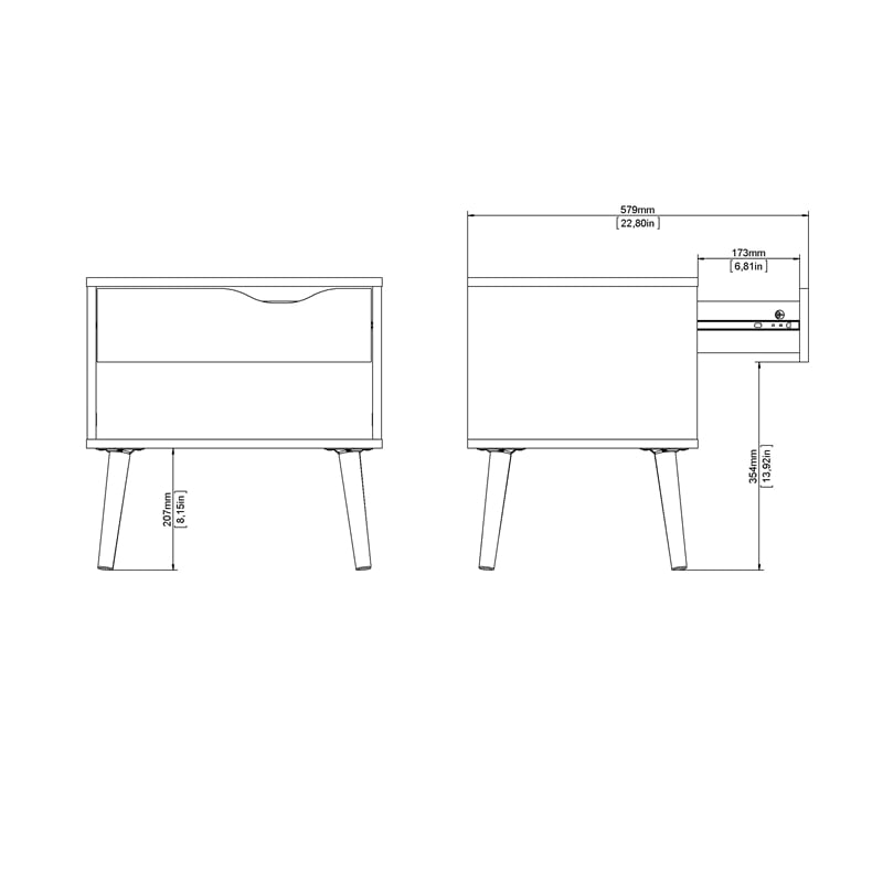Tvilum Oslo  White/Oak 3-Piece Bedroom Set