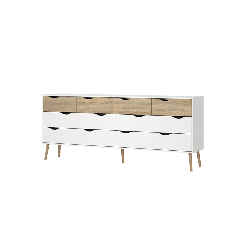 Tvilum Oslo  White/Oak 3-Piece Bedroom Set