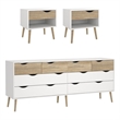 Tvilum Oslo  White/Oak 3-Piece Bedroom Set