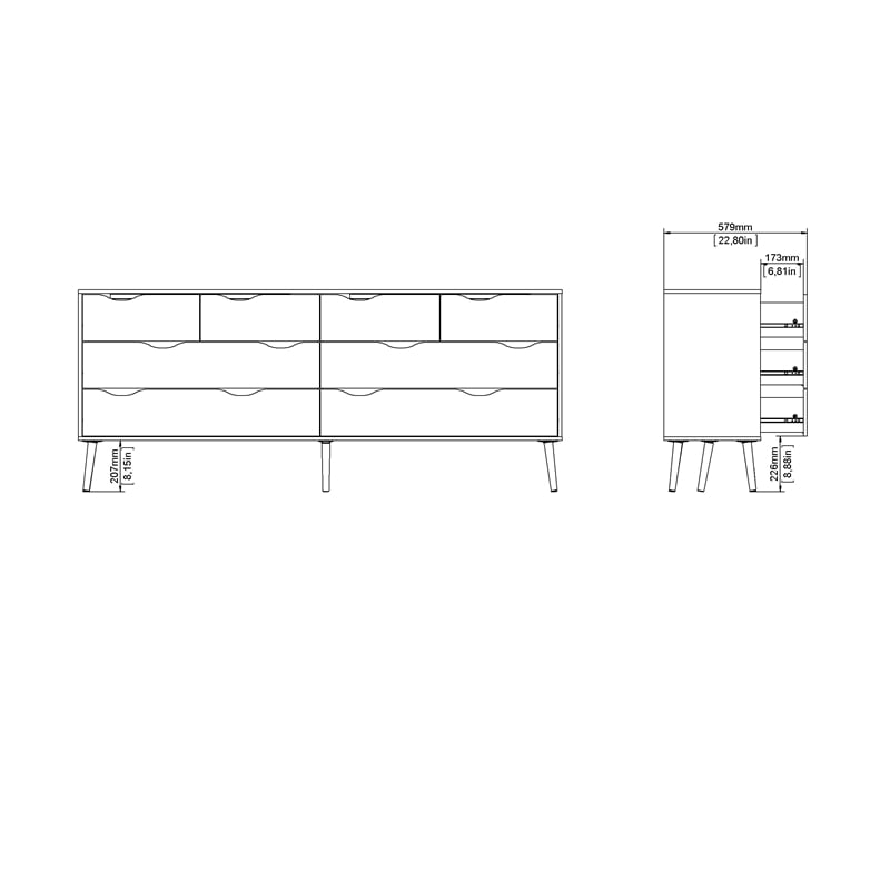Tvilum Oslo  White/Oak 2-Piece Bedroom Set